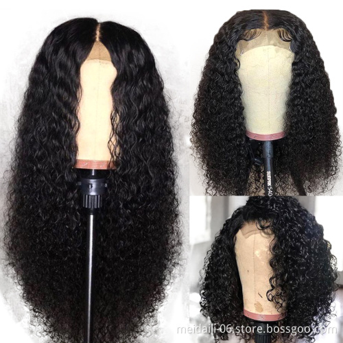 Lace Front Human Hair Wigs Brazilian Front Lace Wigs With Baby Hair Soft Black Deep Curly Style Wigs For Black Women